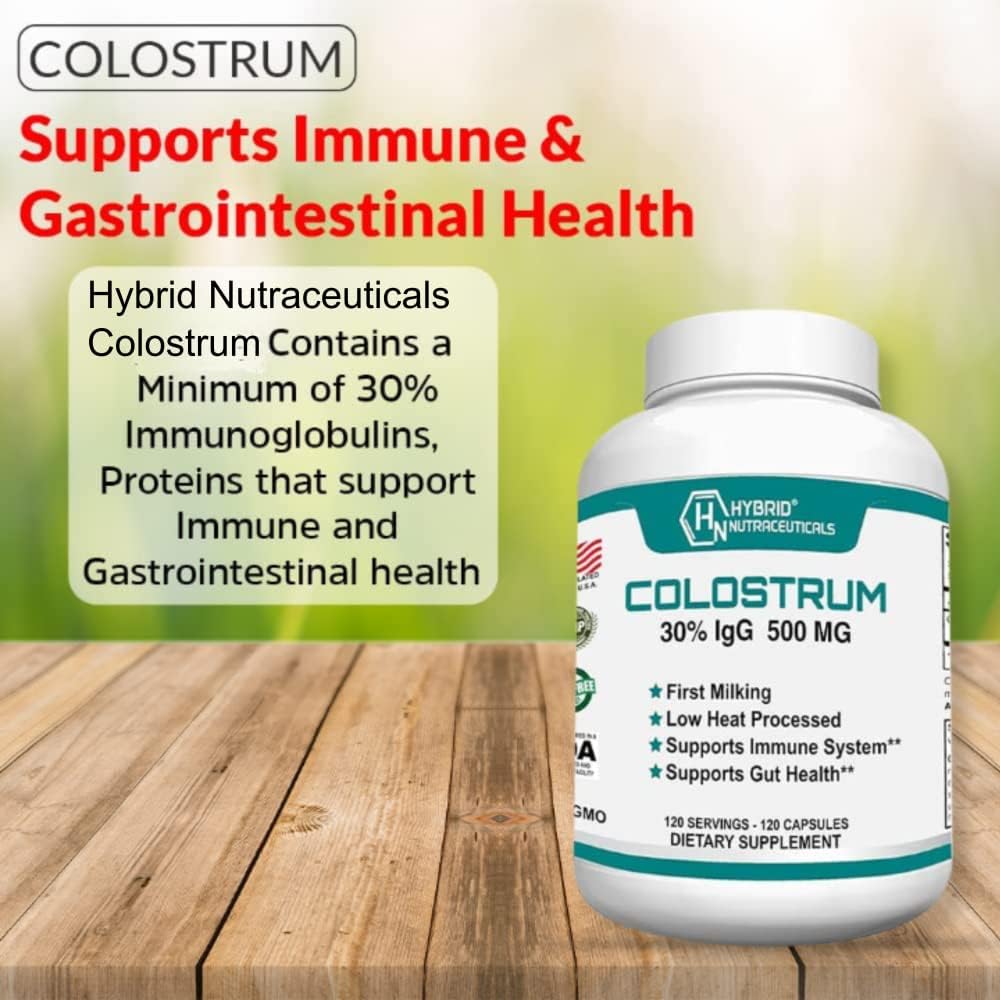 Hybrid Nutraceuticals Bovine Colostrum Supplement - 240 Capsules, 500mg, 30% IgG - görsel 3