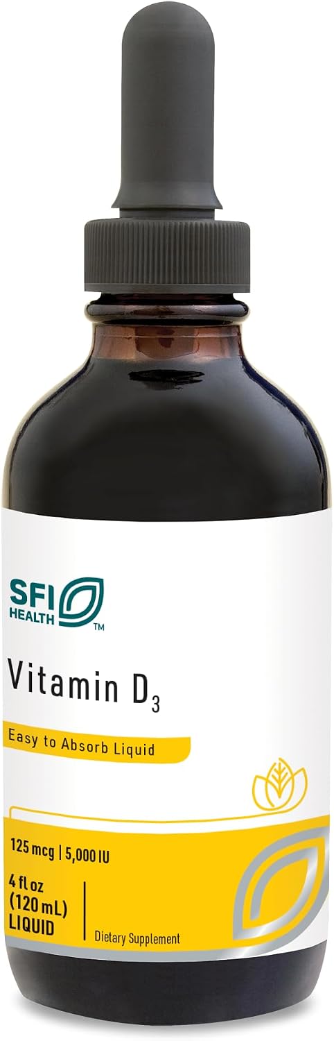 Klaire Labs Vitamin D3 Liquid Drops – High Potency 5000 IU in MCT Oil, 120ml - görsel 1