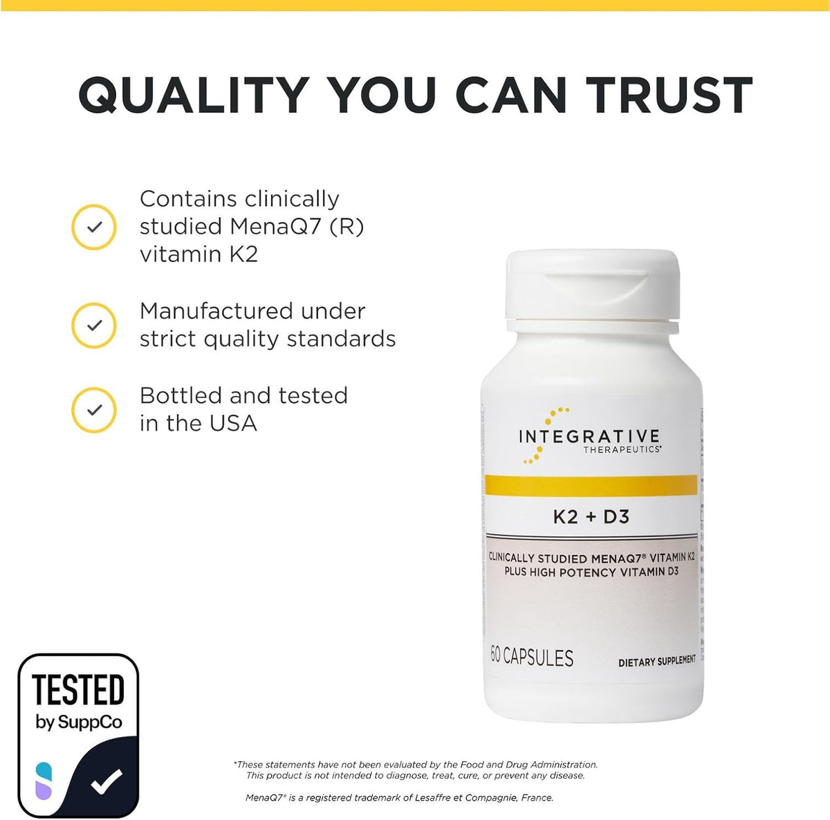 Integrative Therapeutics K2 + D3 - Supplement for Cardiovascular and Bone Health - 60 Capsules - görsel 6