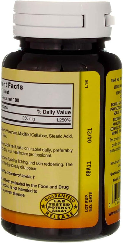 Nature's Blend Niacin Timed Release 250 mg – 100 Tablets
