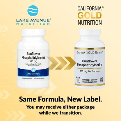 California Gold Nutrition Sunflower Phosphatidylserine, 100 mg, 120 Vegetable Capsules