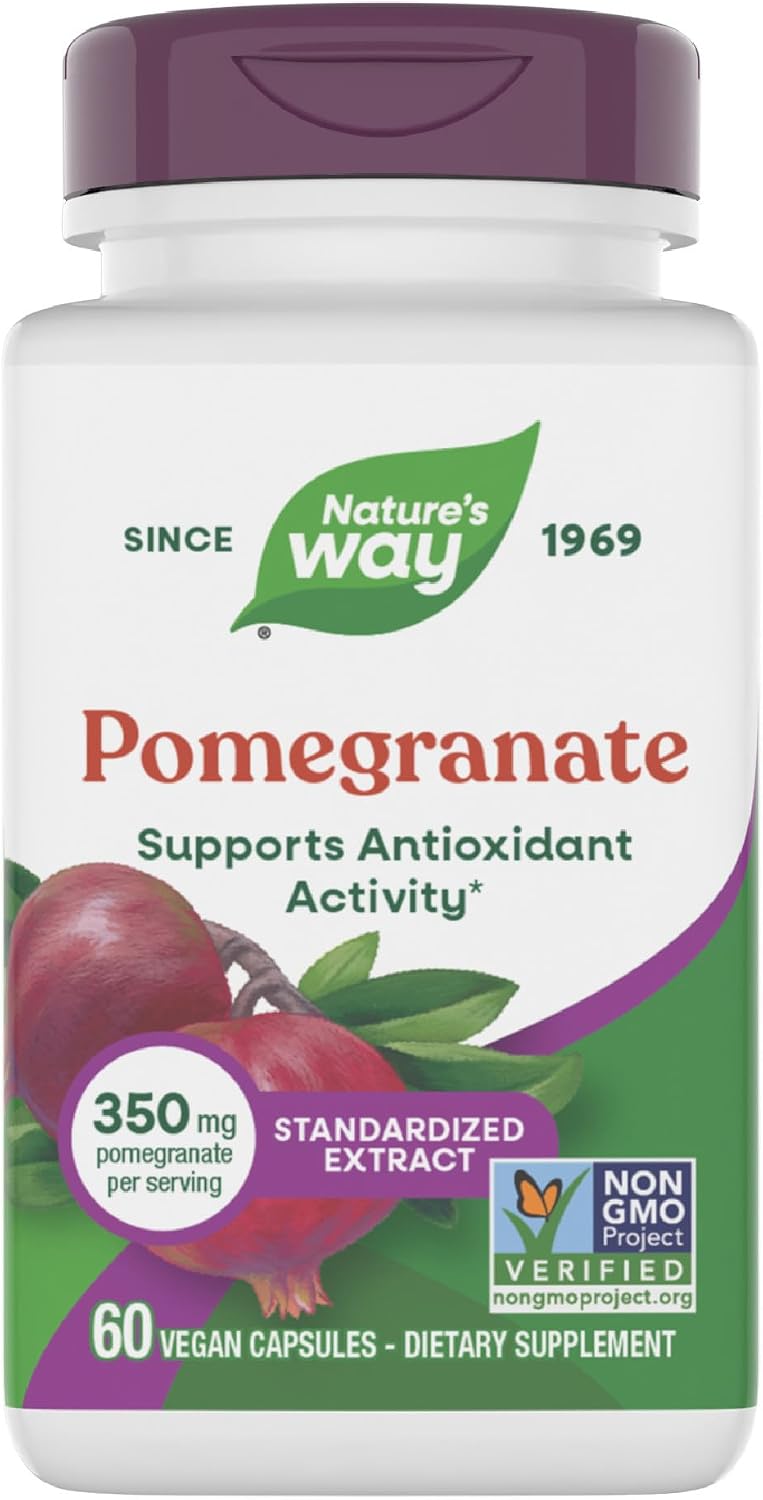 Nature's Way Pomegranate Standardised Extract - 350 mg, Antioxidant Support, 60 Capsules - görsel 1