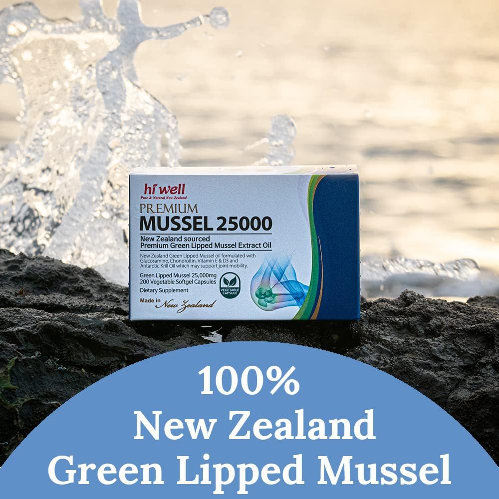 Hi Well Premium Mussel 25000 - 200 Vegetable Soft gel capsule Capsules (Pack of 2) - görsel 2