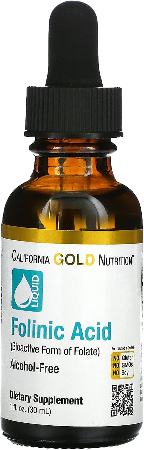 Folinic Acid, Bioactive Form of Folate from Calcium Folinate, Alcohol Free, 30 ml (1 fl oz) - görsel 1