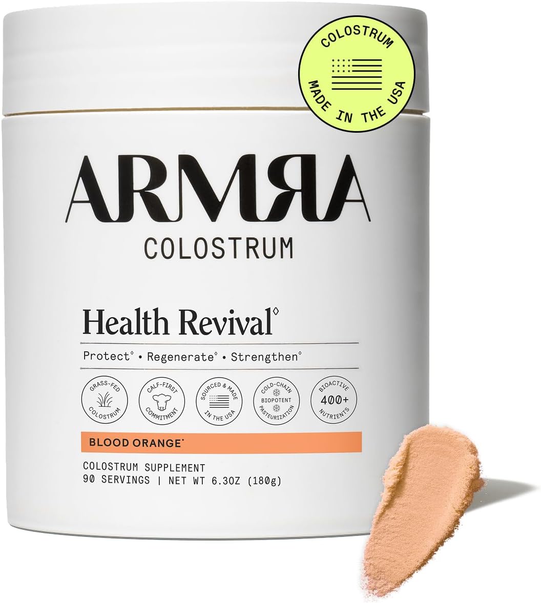 ARMRA Colostrum Powder | Blood Orange | Gut Health & Bloating | Skin & Hair | Immunity | Keto, Gluten-free and Fat-Free | 90 Servings - görsel 1