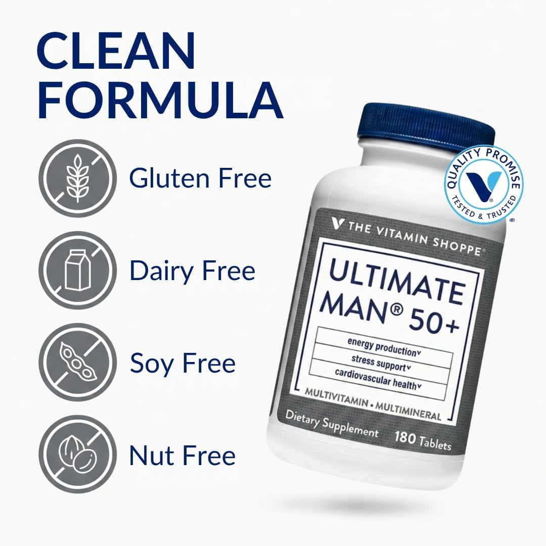 The Vitamin Shoppe Ultimate Man 50+ Multivitamin, 180 Tablets - görsel 3