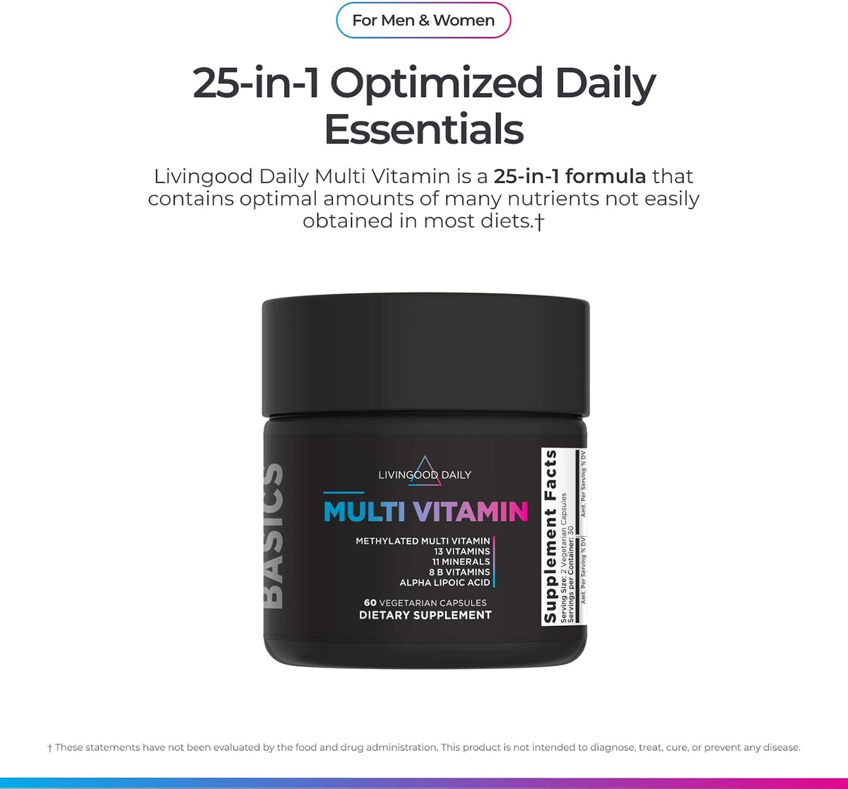 Livingood Daily Methylated Multivitamin for Women and Men - görsel 3