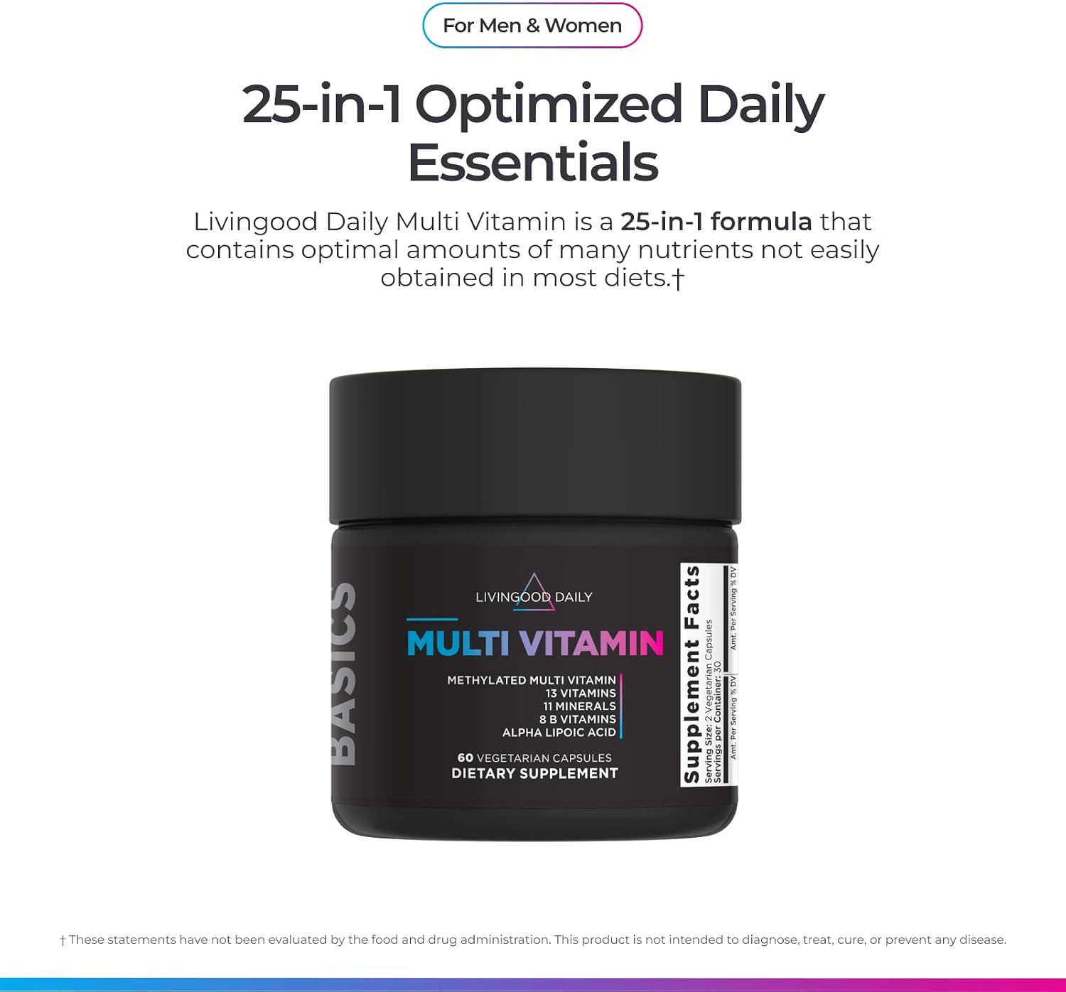 Livingood Daily Methylated Multivitamin for Women and Men - görsel 3