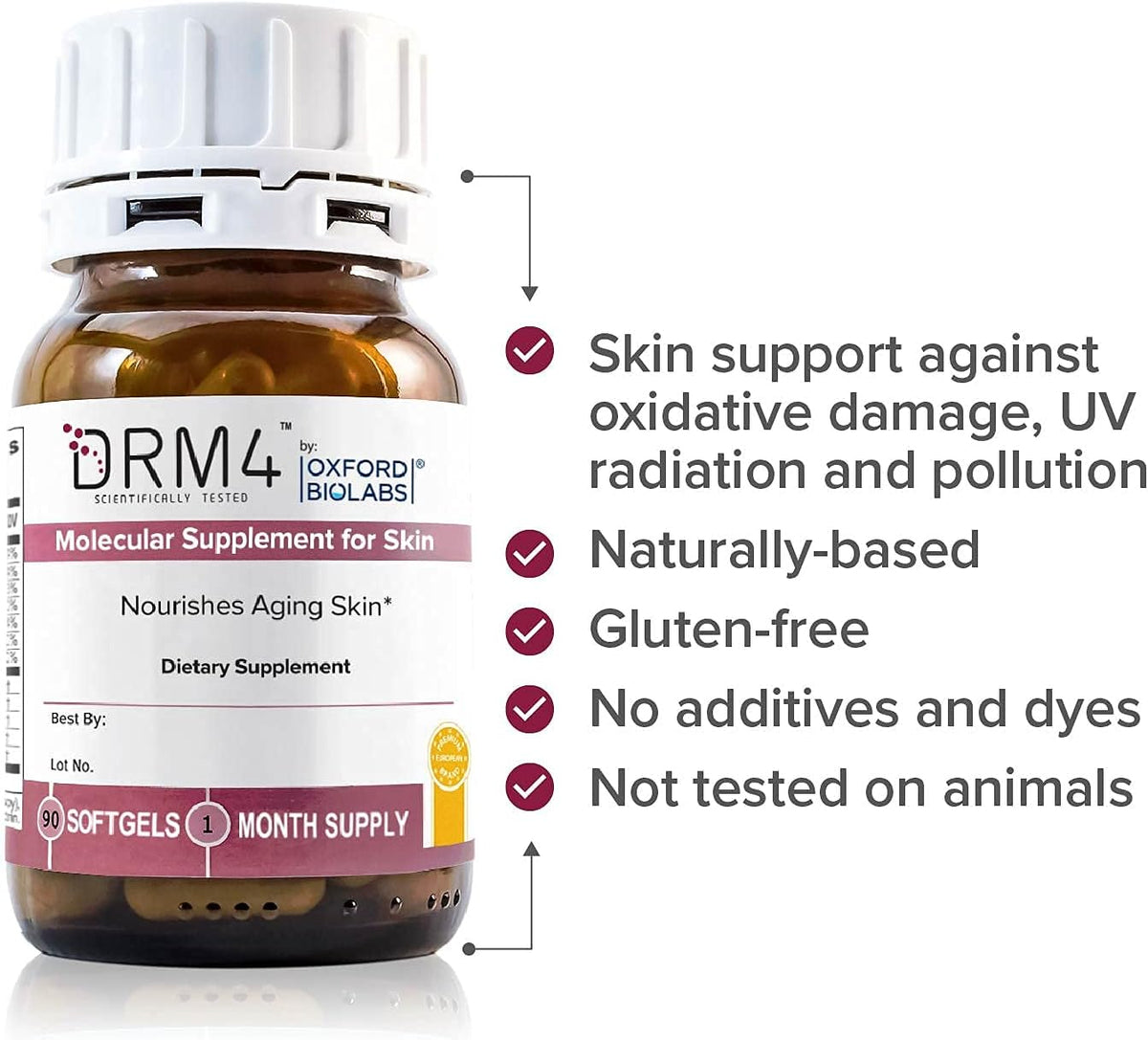Oxford Biolabs DRM4 Supplement for Skin - Protection Against Premature Skin Ageing - Maintaining Healthy Skin - görsel 4