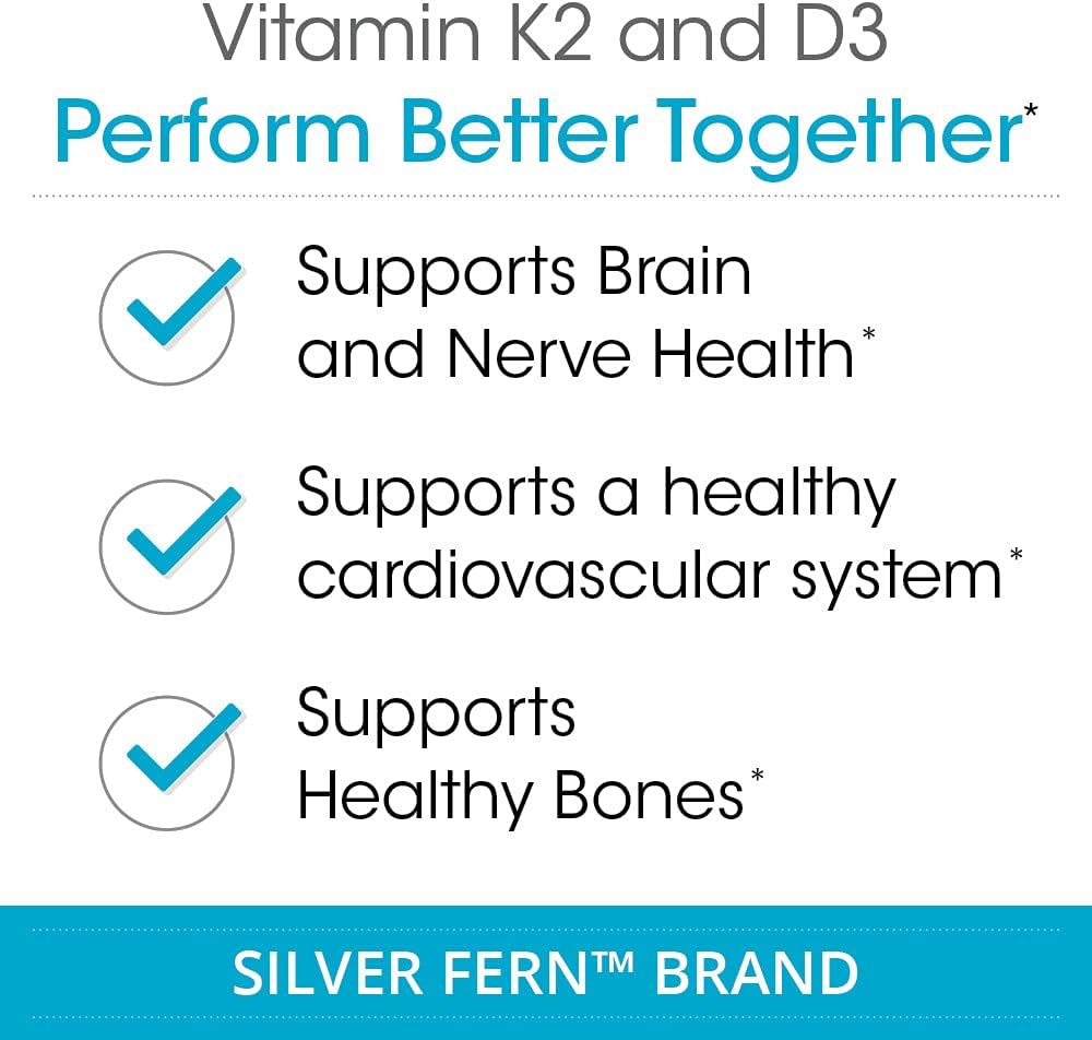 Silver Fern Vitamin K2-D3 Supplement – Natural MK-7 & Cholecalciferol – 60 Capsules - görsel 2