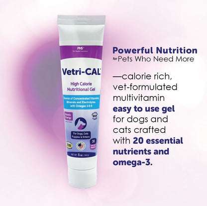 High Calorie Nutritional Gel for Dogs, Cats, Puppies & Kittens – Appetite Booster with Omega-3-6-9, Vitamins A-D-E-B – Recovery & Energy Support – Tasty Malt Flavour – 5 oz Tube