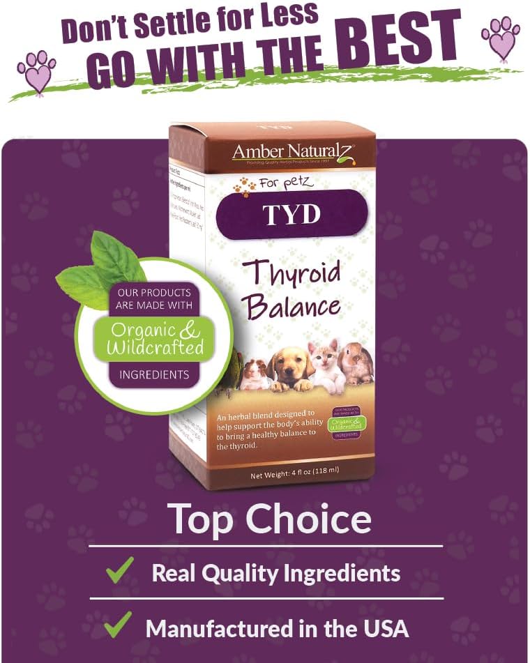 Amber NaturalZ TYD Thyroid Balance Herbal Pet Supplement, 4 fl oz - görsel 5