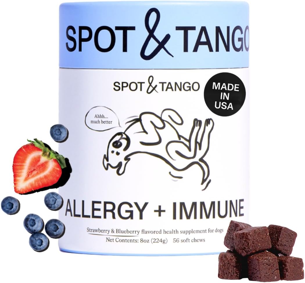 Spot & Tango Probiotics Supplements for Dogs - Vet-Approved for Healthy Digestion and Balanced Gut - Pumpkin, Turmeric, Chicory Root, Black Pepper, Nine-Strain Probiotic Blend, 56 Count - görsel 8