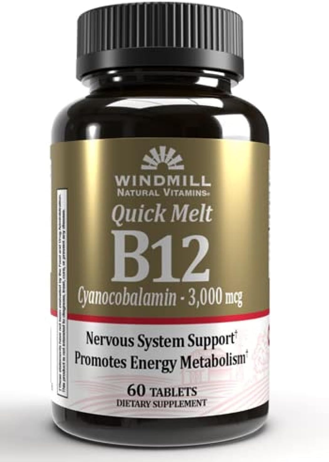 Windmill B-12 3000 mcg Quick Melt Tablets (Pack of 2) - görsel 1