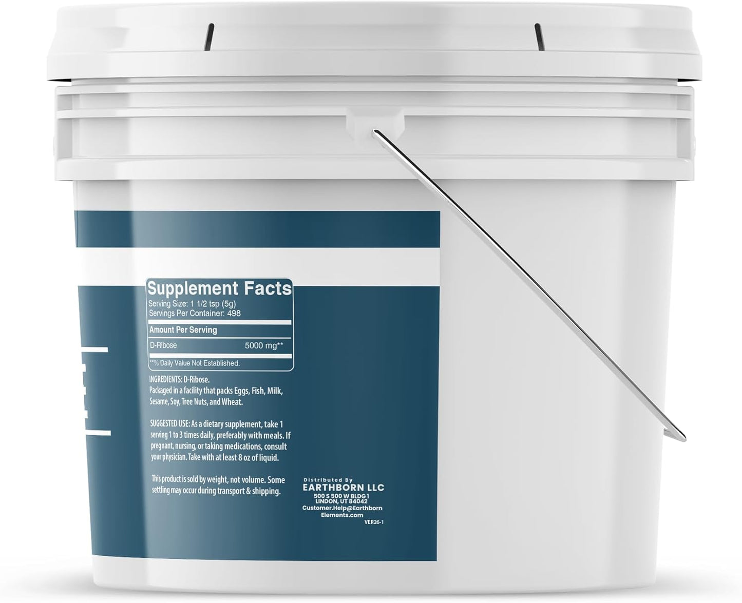 Earthborn Elements D-Ribose 1 US Gallon (3.78 L), Pure & Undiluted Dietary Supplement - görsel 2