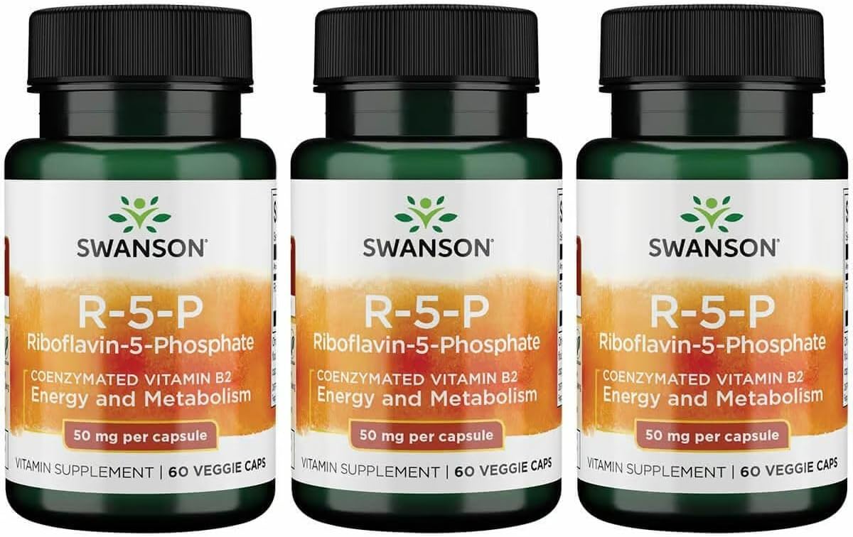 Swanson R-5-P (Riboflavin-5-Phosphate) - Vitamin B2 Supplement - 60 Capsules (2 Pack) - görsel 7