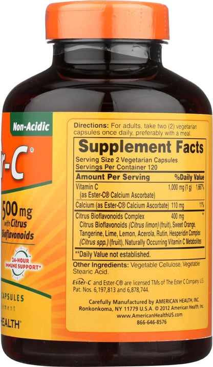 Ester-C 500 with Citrus Bioflavonoids, Vegetarian