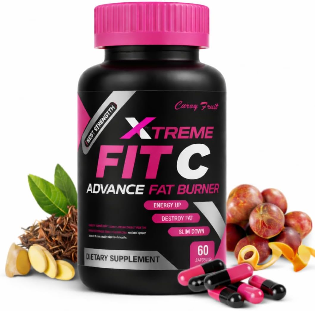 Fit C Xtreme Metabolism support – Herbal Supplement with Green Tea, Camu Camu & Ginger – Digestive & Energy Support – 550mg, 60 Capsules - görsel 1