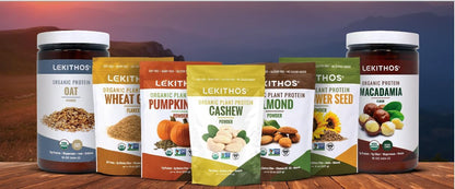 Lekithos Organic Hazelnut Protein Powder - 227g Pack, 56g Plant Protein, Organic, Vegan, Non-GMO