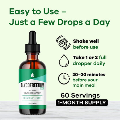 (3 Pack) GlycoFreedom Drops - Advanced Formula Liquid Supplement, 60 ml (2 fl oz) Each, 3-Month Supply