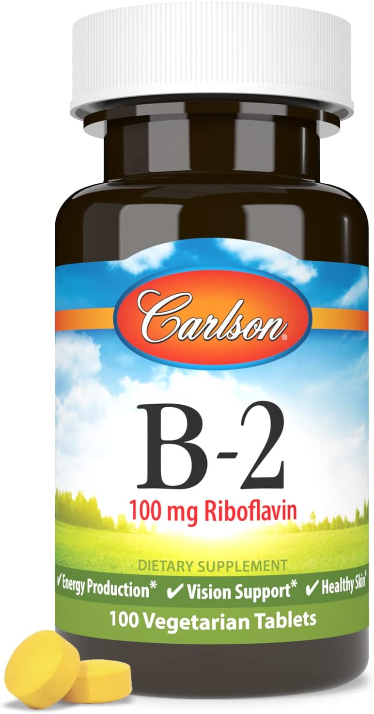 Carlson B-2 100 mg Riboflavin - 100 Vegetarian Tablets - görsel 5