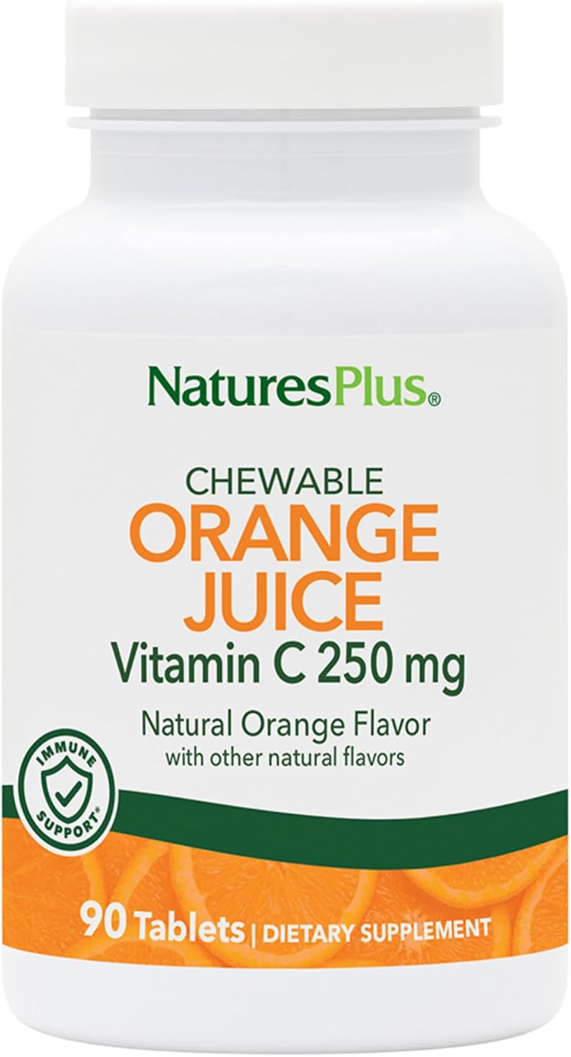 NaturesPlus Orange Juice Chewable Vitamin C, 250 mg – 90 Tablets - görsel 1