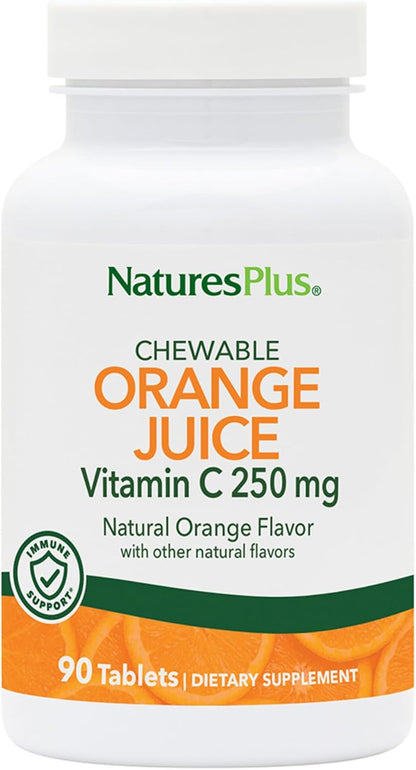 NaturesPlus Orange Juice Chewable Vitamin C, 250 mg – 90 Tablets