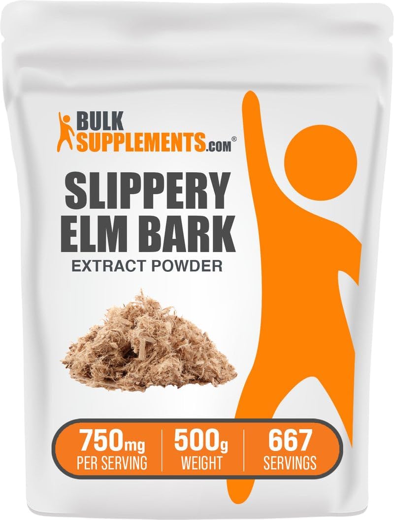 BulkSupplements Slippery Elm Bark Extract Powder - 750mg, 100g - görsel 6