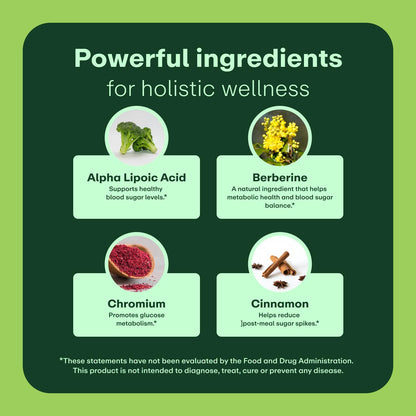 WellWithAll Glucose Metabolism & Wellness Supplement with Berberine – Supports Energy Balance & Healthy Weight – 60 Tablets