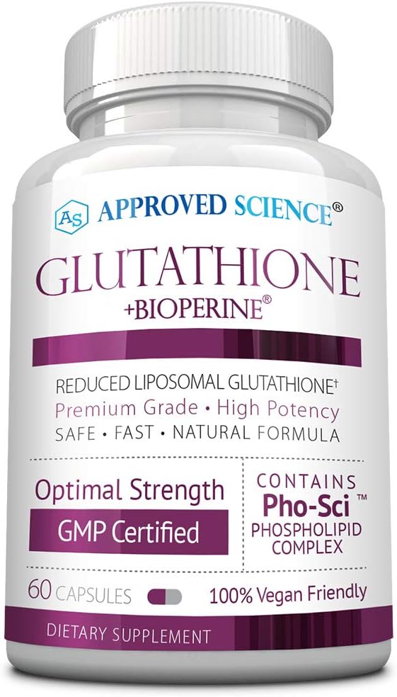 Approved Science® Glutathione 500 mg – Antioxidant Supplement with Vitamin C & BioPerine (60 Capsules) - görsel 1