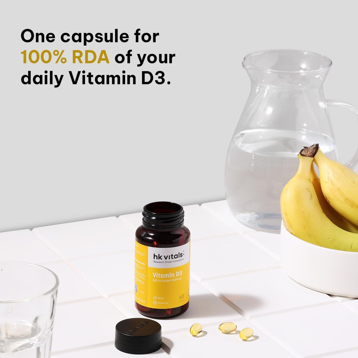 Vitamin D3 (600 IU) - 60 Capsules | with Sunflower Oil for Enhanced Absorption - görsel 8