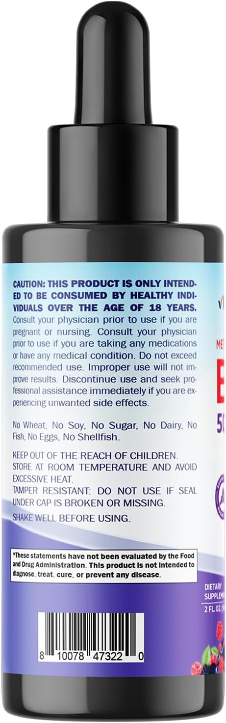 Vitamatic Liquid Vitamin B12 5000 mcg (Methylcobalamin) - Natural Berry Flavour - Sublingual - 2 Pack - görsel 9