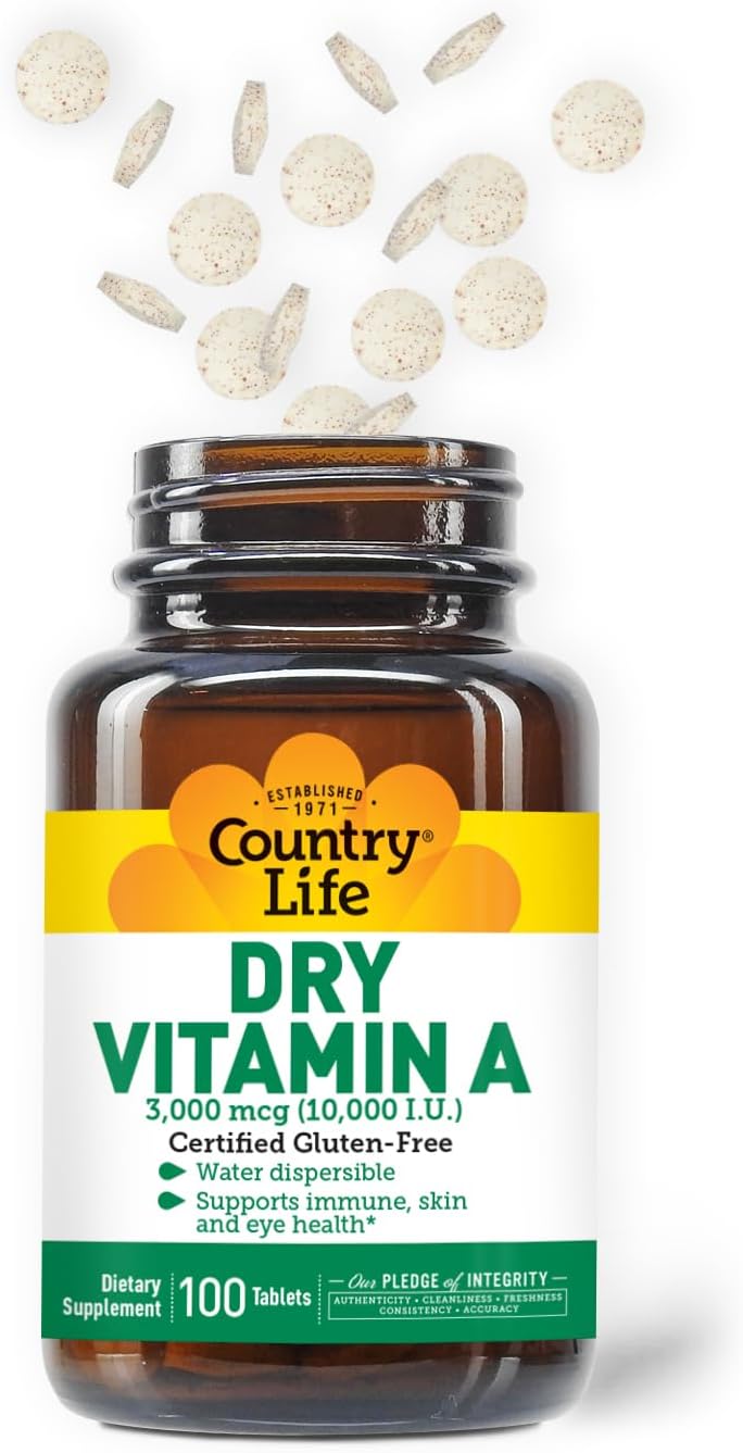 Country Life Vitamin A 10,000 IU - 100 Tablets - görsel 3