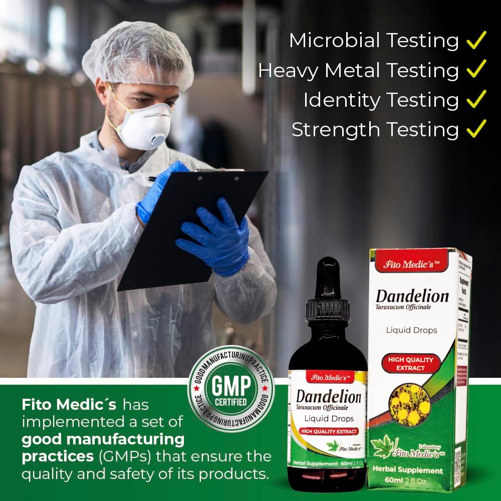 FITO MEDIC'S Dandelion Tincture – Vegan Dandelion Root Drops for Digestive Health & Immune Function, Alcohol-Free, Ultra High Absorption - görsel 5