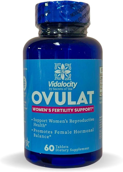 Secrets Of Tea Vidalocity Women's Fertility Support – Natural Blend with D-Chiro-Inositol, Folate & Myo-Inositol – Supports Hormonal Balance – 60 Vegetarian Capsules