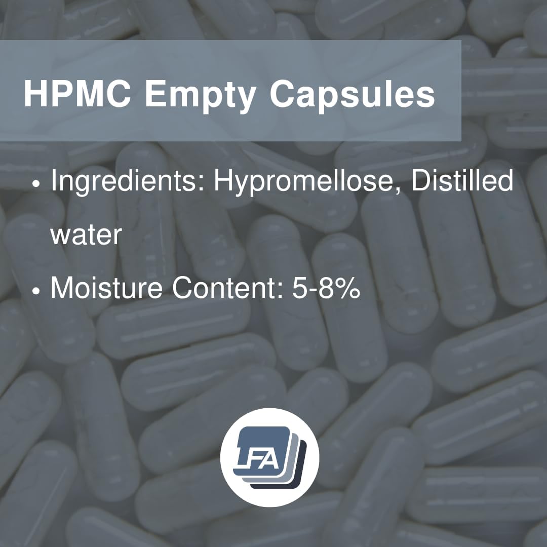 Size 0 Empty Capsules - Vegan HPMC - 1000 Count Bulk - Vegetarian Capsules - görsel 7