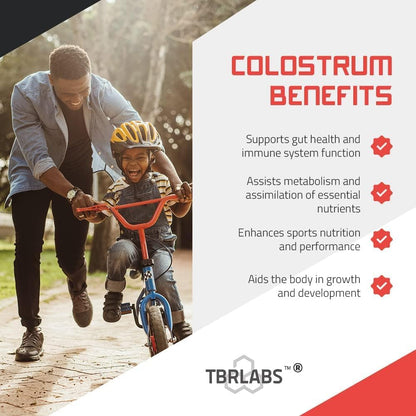 TBR Labs Bovine Colostrum - Grass-Fed, Gut Health & Immunity, 180 Chewable Tablets