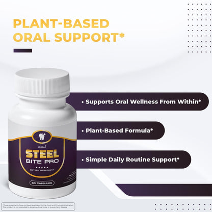 Steel Bite Pro – 23 Plant-Based Ingredients – 60 Capsules