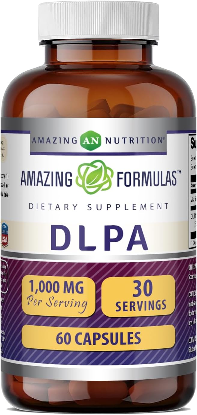 Amazing Formulae DLPA (DL-Phenylalanine) Food Supplement - 1000mg, 60 Capsules - görsel 1