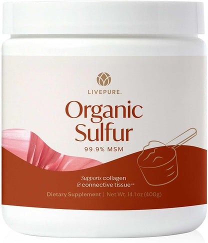 PURE Organic Sulphur MSM Powder - 400g (14.1 oz) - 99.9% Pure, Vegan Joint Support Supplement