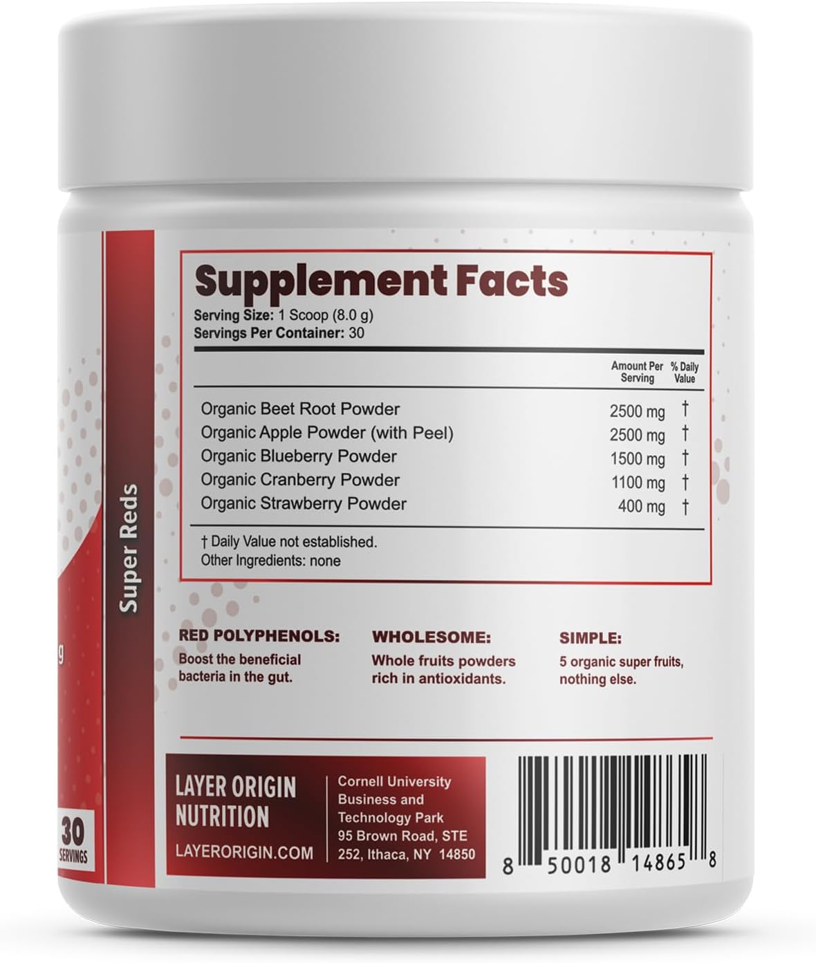 Simple Reds - Organic Red Polyphenols Whole Fruit Powder | Only Real Red Whole Fruits & Zero-fillers | 30 Servings - görsel 6