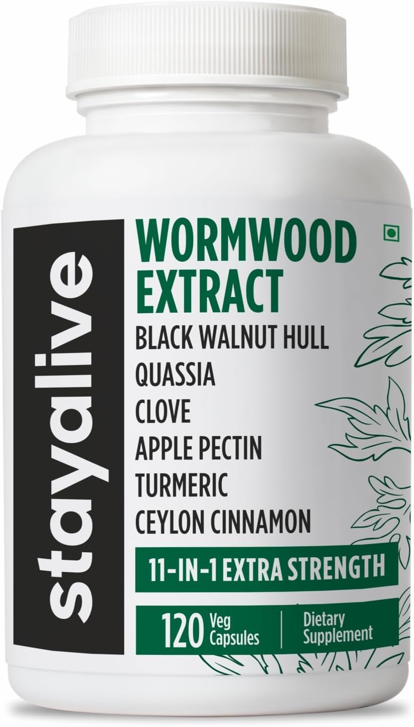 Wormwood Black Walnut Clove Cleanse Extract - 11-in-1 Extra Strength Complex, 120 Capsules - görsel 1