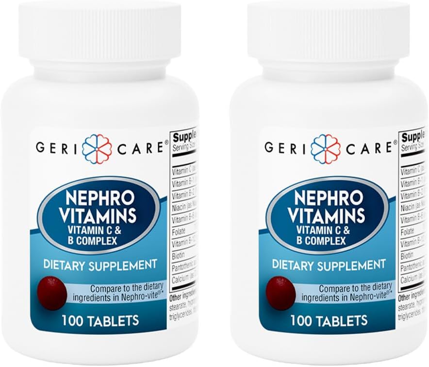 GeriCare Nephro Vitamin C & B Complex Tablets, 100 Count – Daily Kidney Health & Energy Support - görsel 8