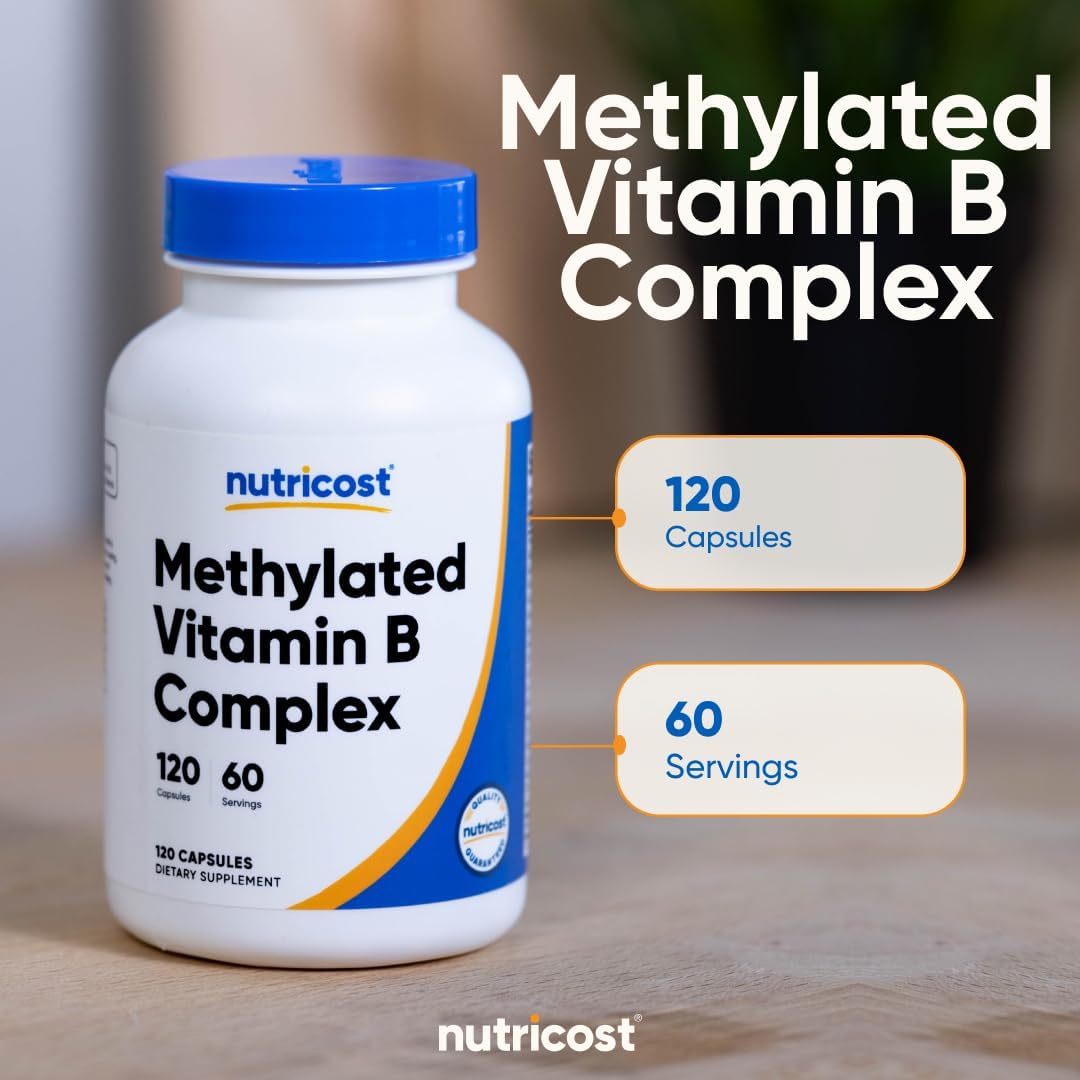Nutricost Methylated Vitamin B Complex, 120 Capsules – Gluten-free, 60 Servings - görsel 5