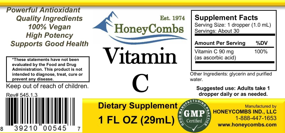 HoneyCombs Vitamin C Liquid Drops with Bioflavonoids – High Absorption Immune Support - görsel 3