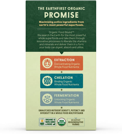 EarthFirst Organic Prenatal Once Daily Multivitamin for Conception, Pregnancy, Postpartum & Breastfeeding, Folate, Iron & Organic Whole Food Blend, Vegan, 60 Tablets