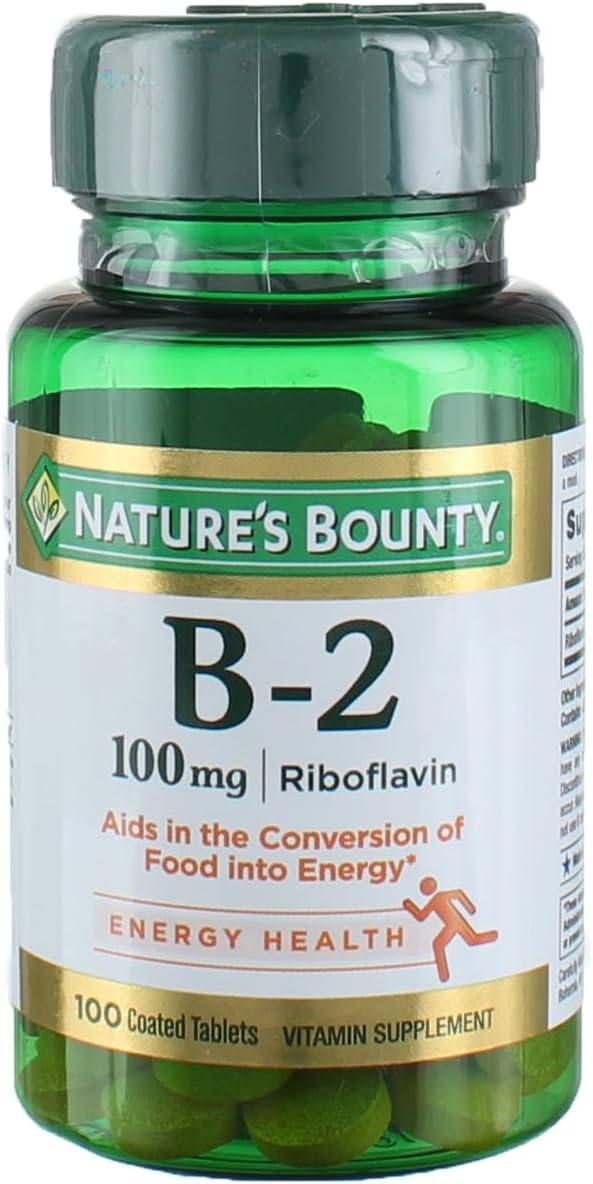 Nature's Bounty Vitamin B2, 100 mg, 100 Tablets (Pack of 4) - görsel 1