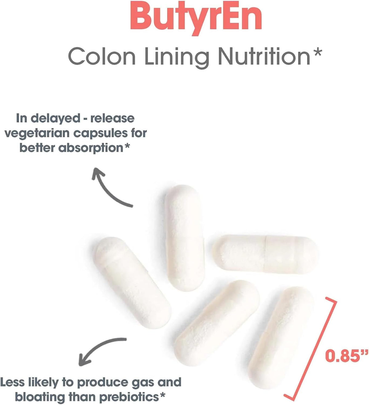 ARG ButyrEn Colon Lining Nutrition – Gut and Colon Health Supplement – 100 Delayed-Release Capsules - görsel 5