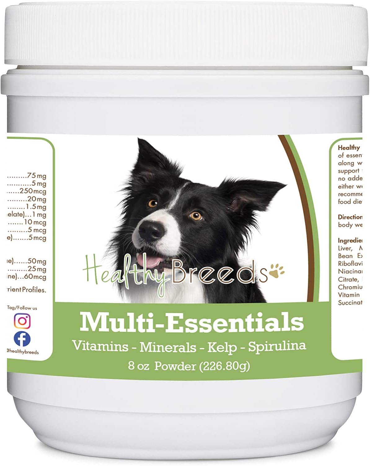 Healthy Breeds Border Collie Multi-Essentials Powder for Dogs – an Ideal Supplement of Vitamins, Minerals & Antioxidants for Your Dog – 8 oz - görsel 1
