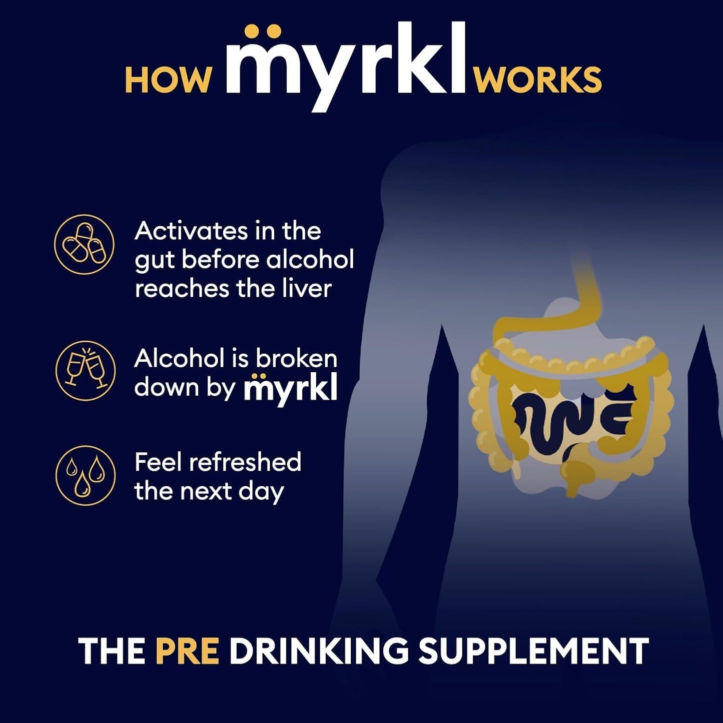 Myrkl Pre-Drinking Food Supplement for Liver Support, 30 Capsules - görsel 3